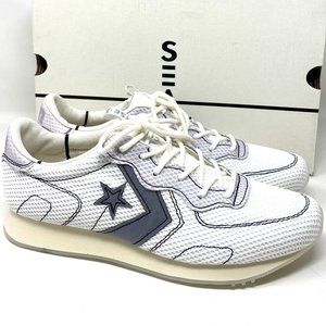 Converse Mens Size 10.5 163895C Thunderbolt Ox White Canvas Mesh Low Top Sneaker